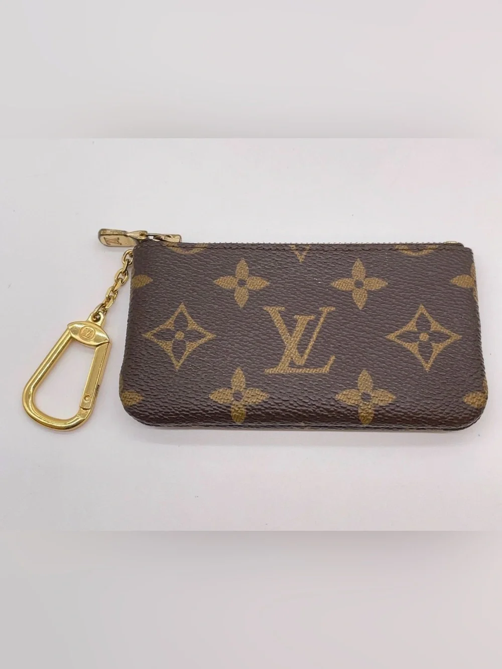 Louis Vuitton Monogram Key Pouch - Brown/Gold Vintage